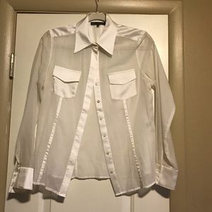 White Sheer Blouse Size 40(8)
